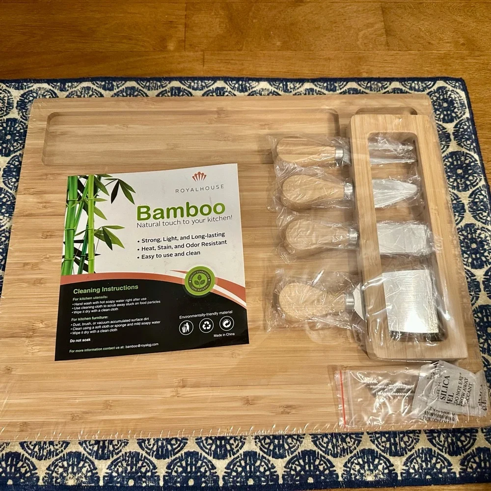RoyalHouse Bamboo Cheese‎ Board Set